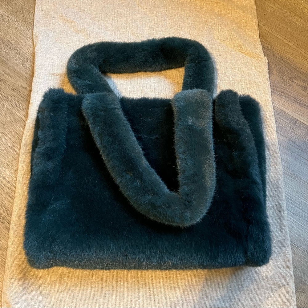 Stand Studio faux fur bag dark green